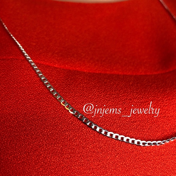 925 Silver Necklace  Solid 2MM - Picture 2 of 4